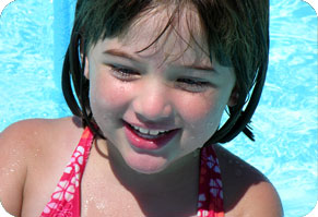 Girl by the pool